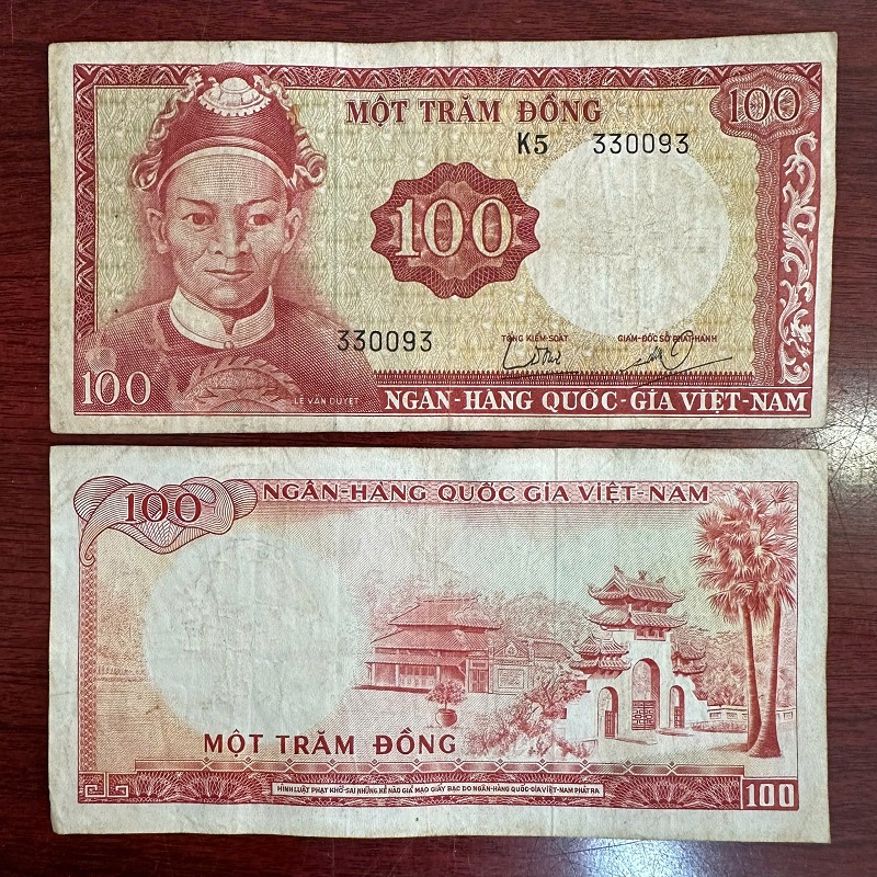 100 Đồng Lê Văn Duyệt 1966(chất lượng 70-75%)