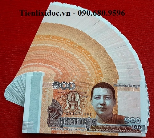 100 Tờ Tiền Campuchia Hình Phật 100 Riel