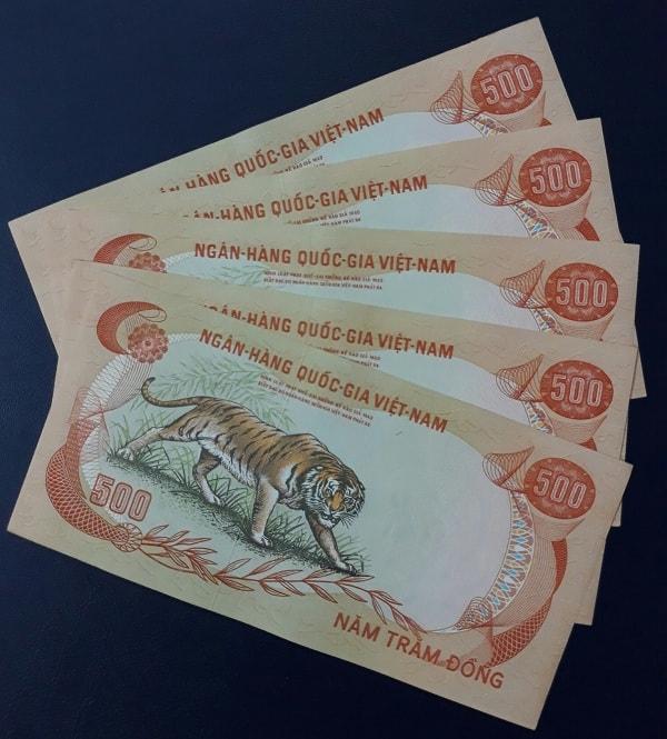 500 Đồng VNCH Năm 1972 Hình Con Hổ