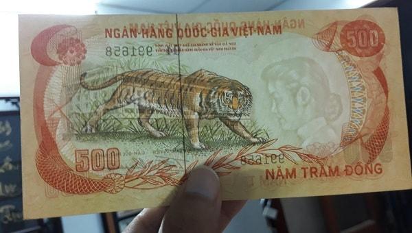 500 Đồng VNCH Năm 1972 Hình Con Hổ