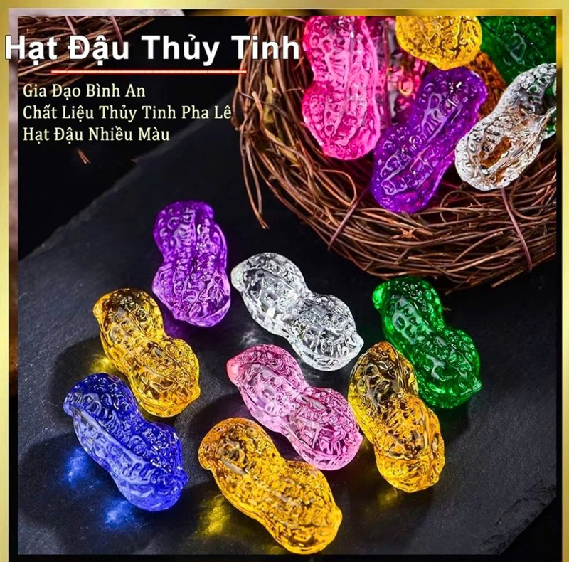 BÁN SỈ HẠT ĐẬU PHỘNG THỦY TINH PHONG THỦY NHIỀU MÀU – HÀNG ĐẸP, GIÁ GỐC