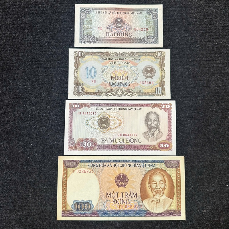 Bộ Tiền Xưa 1980 - 1981 Đầy Đủ 4 Mệnh Giá, Chất Lượng Đẹp UNC Mới Cứng 99%