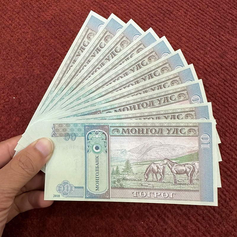 Combo 10 Tờ Tiền Ngựa Mông Cổ 10 Tugrik – Tiền Thật Lì Xì Tết Bính Ngọ 2026 Phong Thủy May Mắn