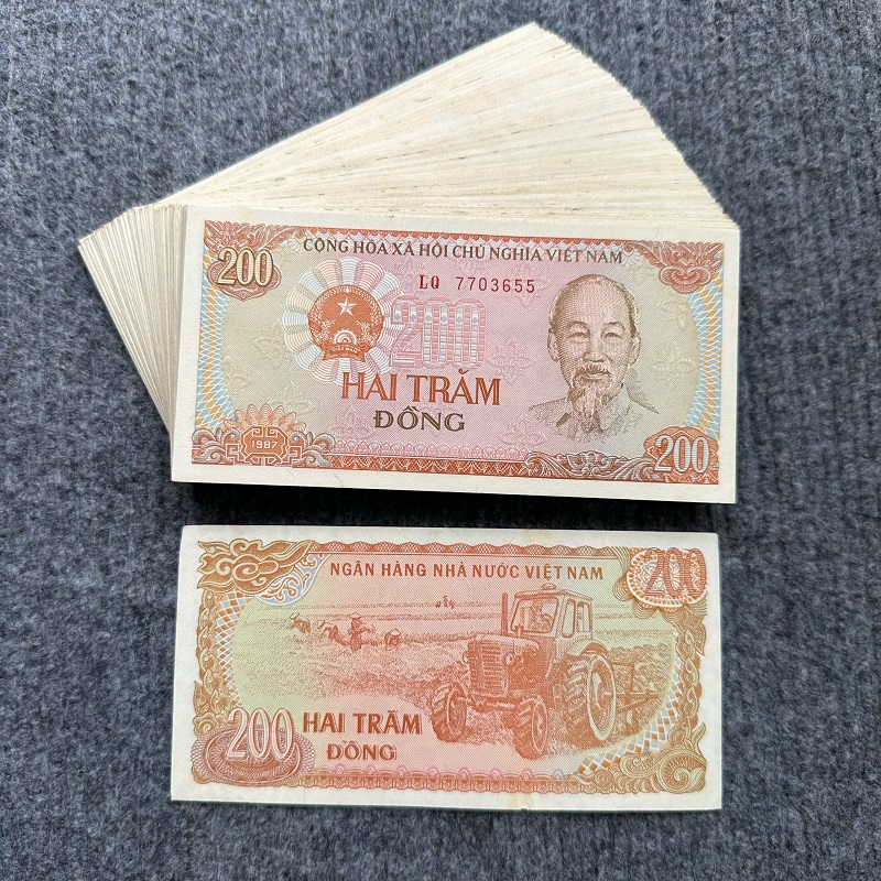 COMBO 100 TỜ TIỀN LÌ XÌ, TIỀN XƯA 200 ĐỒNG NĂM 1987 – SƯU TẦM GIÁ TRỊ LƯU GIỮ KÝ ỨC