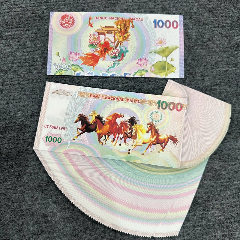 Combo 100 Tờ Tiền Con Ngựa Mã Đáo Thành Công Macao 1000 Patacas – Lì Xì Tết Bính Ngọ 2026
