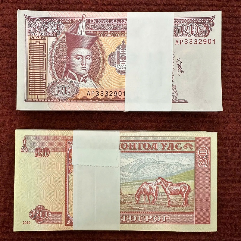 Combo 100 Tờ Tiền Ngựa Mông Cổ 20 Tugrik – Lì xì Tết Bính Ngọ 2026 Phong Thủy May Mắn