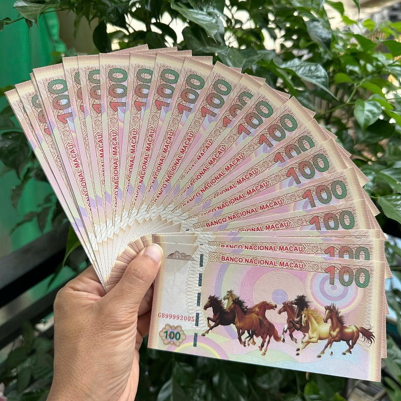 Combo 25 Tờ Tiền Mã Đáo Thành Công Macau 100 Patacas Seri Năm Sinh 1981 – 2005, Lì Xì Tết May Mắn
