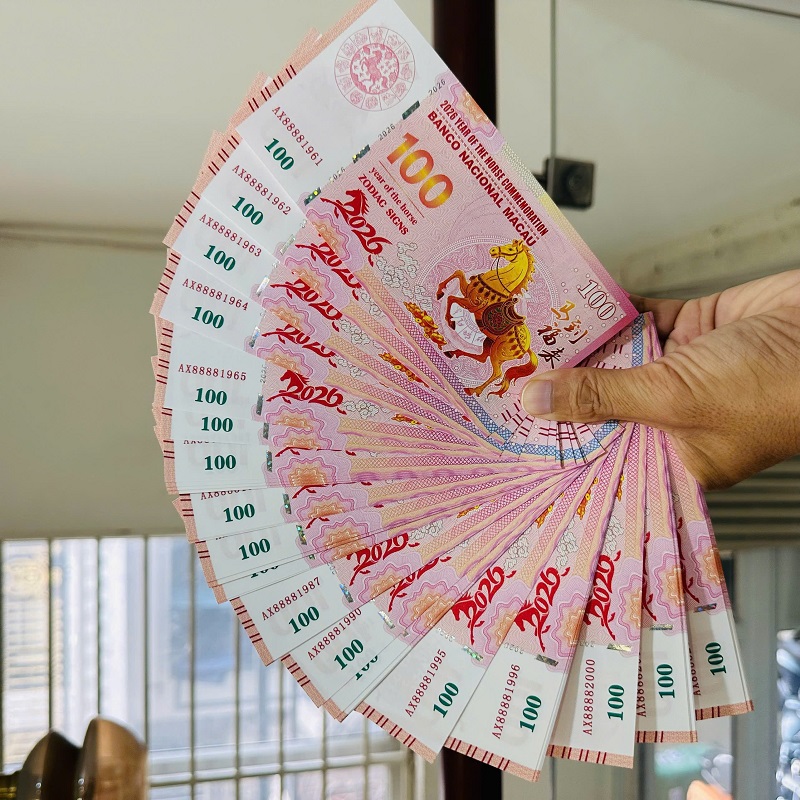COMBO 50 TỜ TIỀN LƯU NIỆM CON NGỰA MACAO 100 PATACAS – LÌ XÌ MAY MẮN, PHÚ QUÝ THEO NĂM SINH COMBO 50 TỜ TIỀN LƯU NIỆM CON NGỰA MACAO 100 PATACAS – LÌ XÌ MAY MẮN, PHÚ QUÝ THEO NĂM SINH