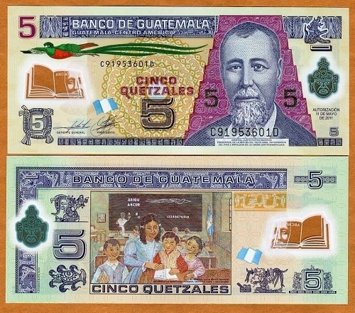 Guatamala 5 quetzales