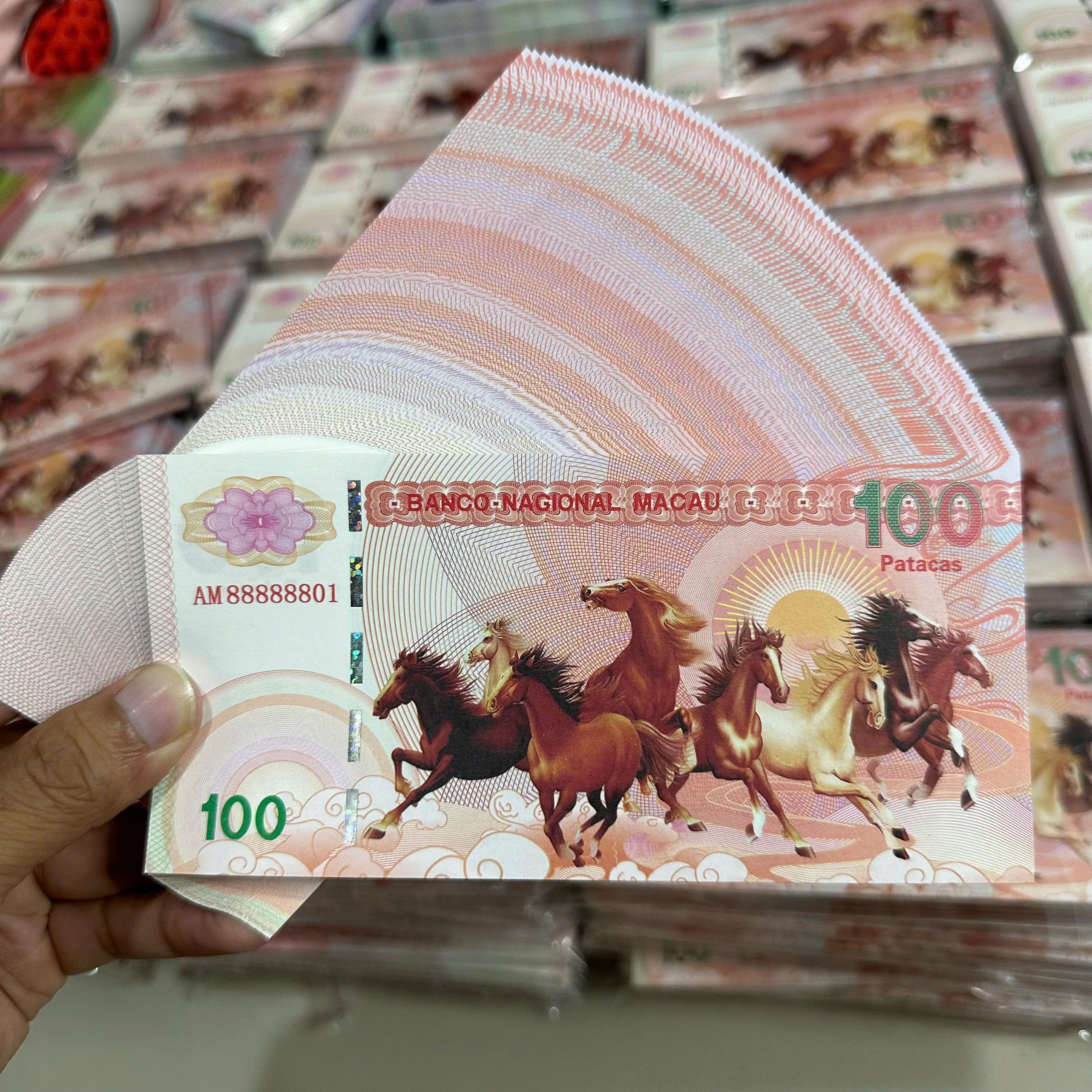 Sỉ 100 Tờ Tiền Lì Xì Tết Hình Quan Âm Bồ Tát + Mã Đáo Thành Công(Lưu Niệm Macao)