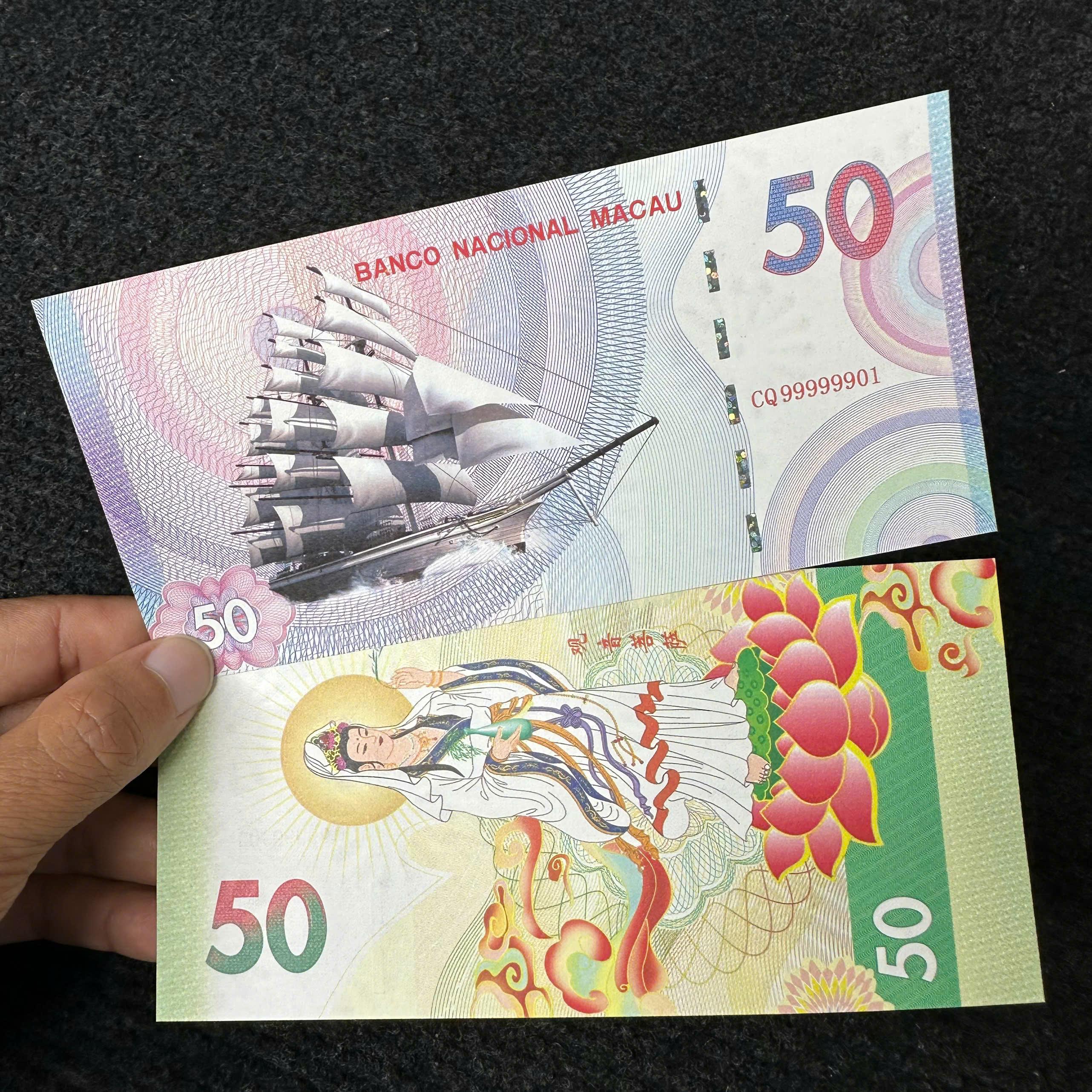 Sỉ 100 Tờ Tiền Lì Xì Tết Hình Quan Âm Bồ Tát + Thuận Buồm Xuôi Gió(Lưu Niệm Macao)