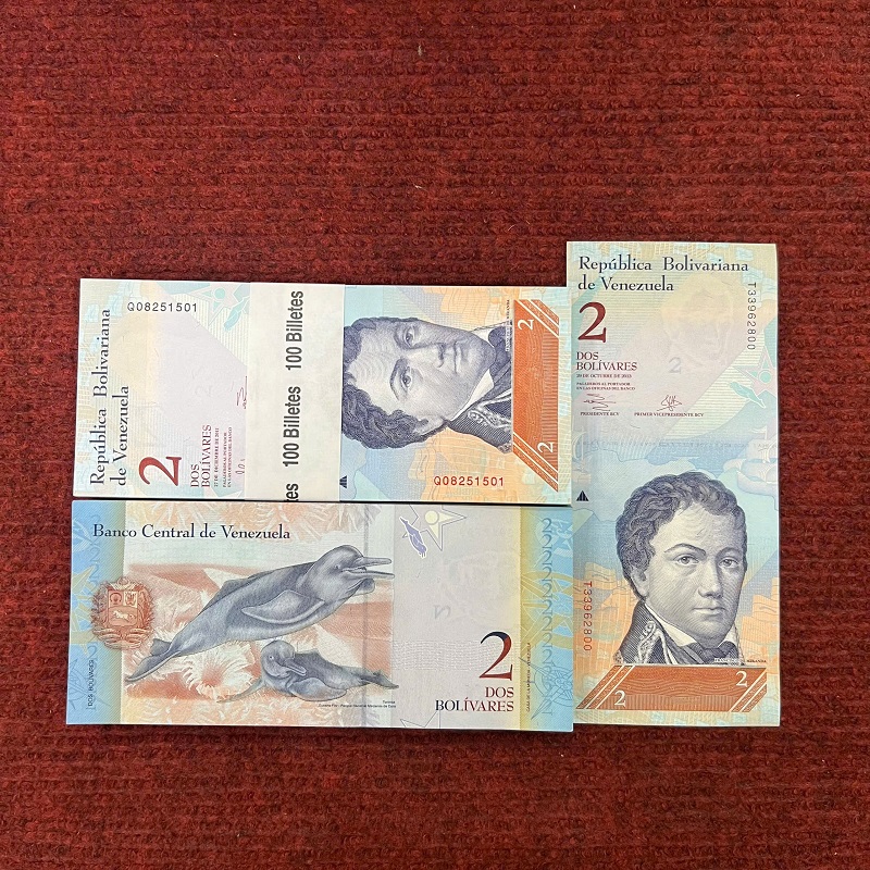 Sỉ 100 Tờ Tiền Lì Xì Venezuela 2 Bolivares Hình Cá Heo