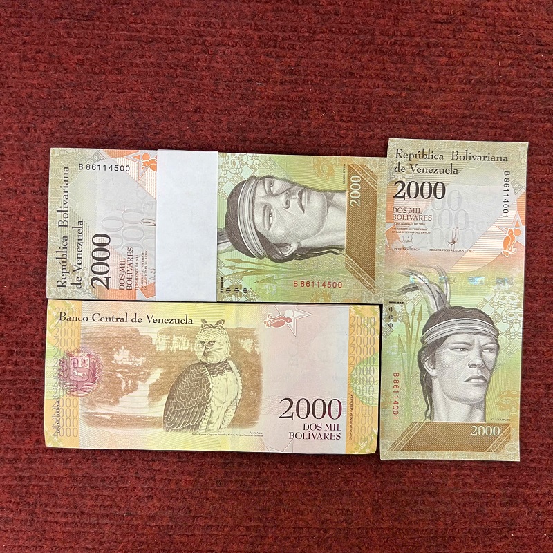 Sỉ 100 Tờ Tiền Lì Xì Venezuela 2000 Bolivares Hình Chim Cú