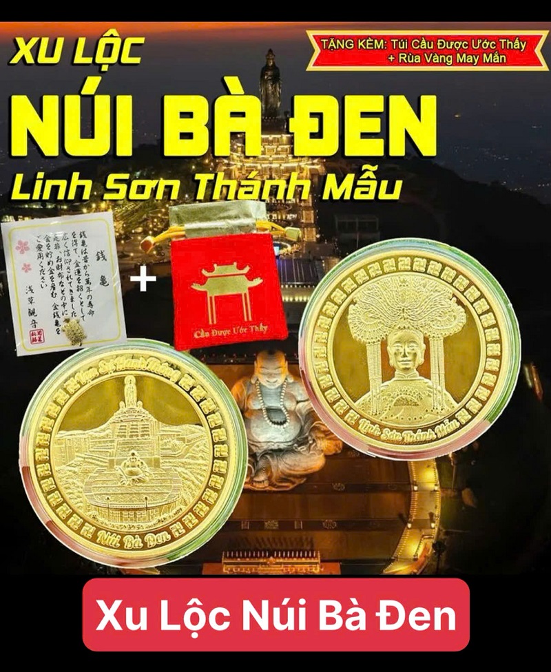Sỉ Đồng Xu Lộc Bà Đen Linh Sơn Thánh Mẫu, Tặng Kèm Túi Cầu Được + Rùa Vàng, Cho Anh Chị Bán Buôn, Càng Nhiều Càng Rẻ
