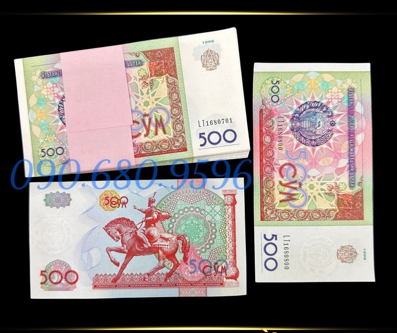 Sỉ Tép 100 Tờ Tiền Ngựa Mã Đáo Thành Công Uzbekistan 500 Cym