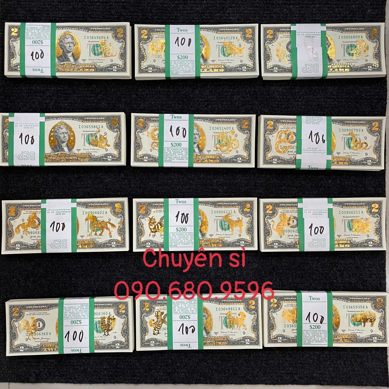 Sỉ Tiền 2 USD Mạ Vàng 12 Con Giáp 3D – Giá Tốt, Quà Tặng Phong Thủy May Mắn