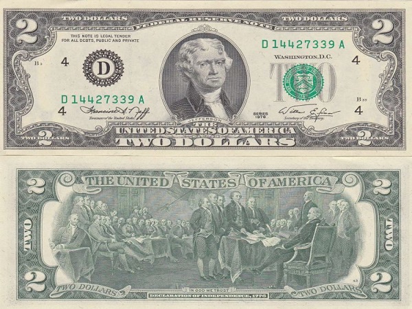 Tiền 2 Usd Năm 1976