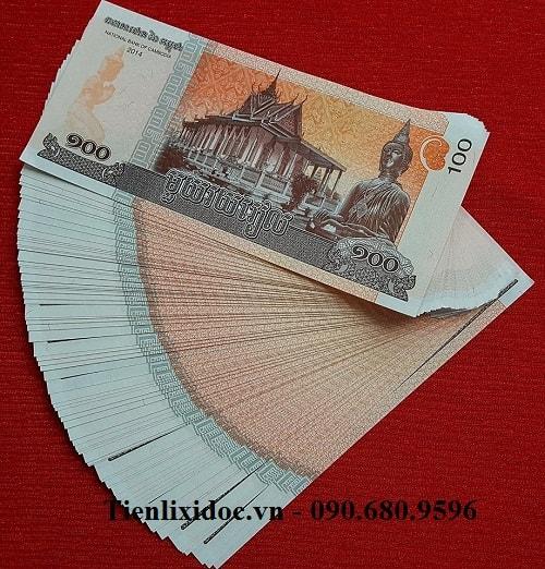 100 Tờ Tiền Campuchia Hình Phật 100 Riel