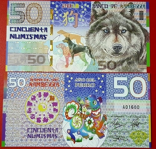 Tiền Con Chó Úc Kamberra 50 Numismas