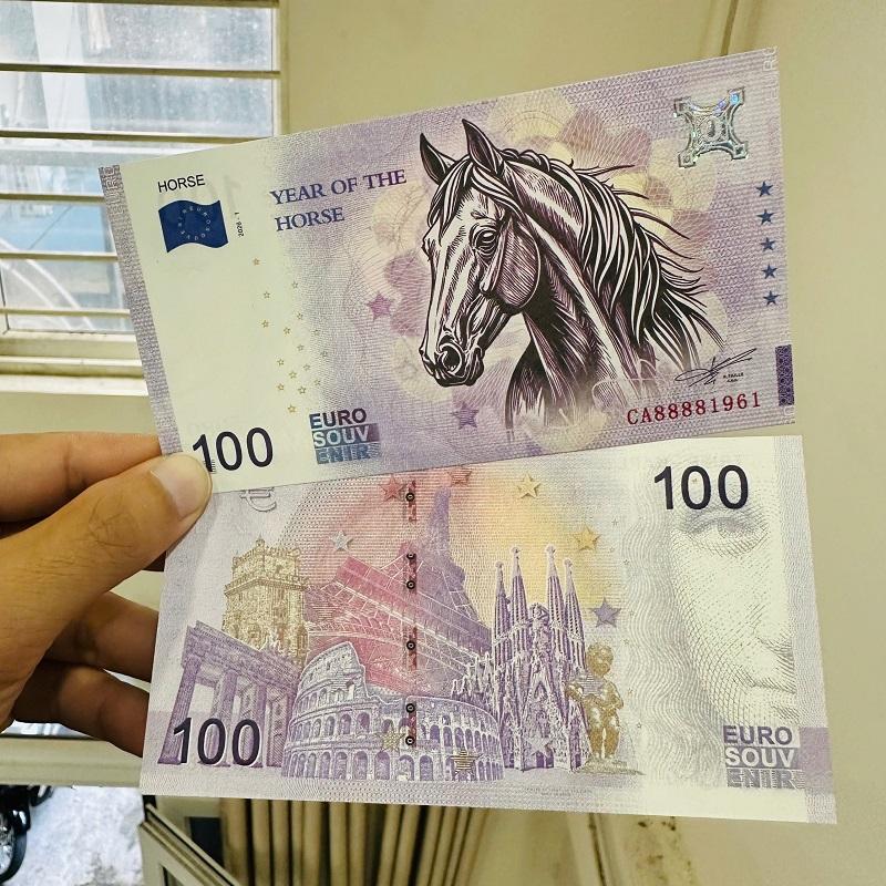 Combo 50 Tờ Tiền Lì Xì Lưu Niệm EU Hình Con Ngựa 100 Ơ Rô 2016 Seri Năm Sinh 1961-2010