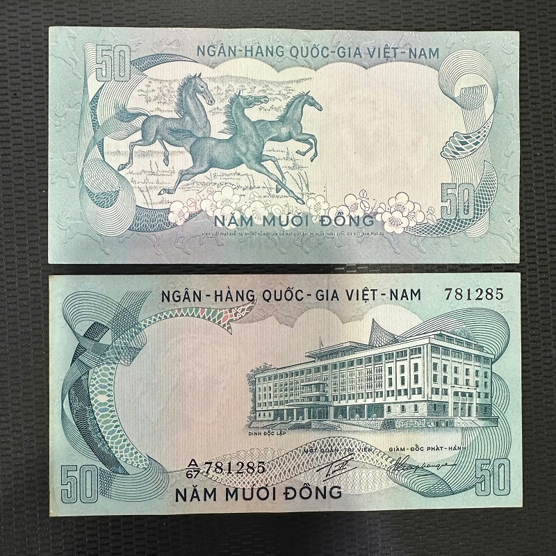 Tiền Xưa 50 Đồng Con Ngựa VNCH 1972(CL Đẹp 90%)