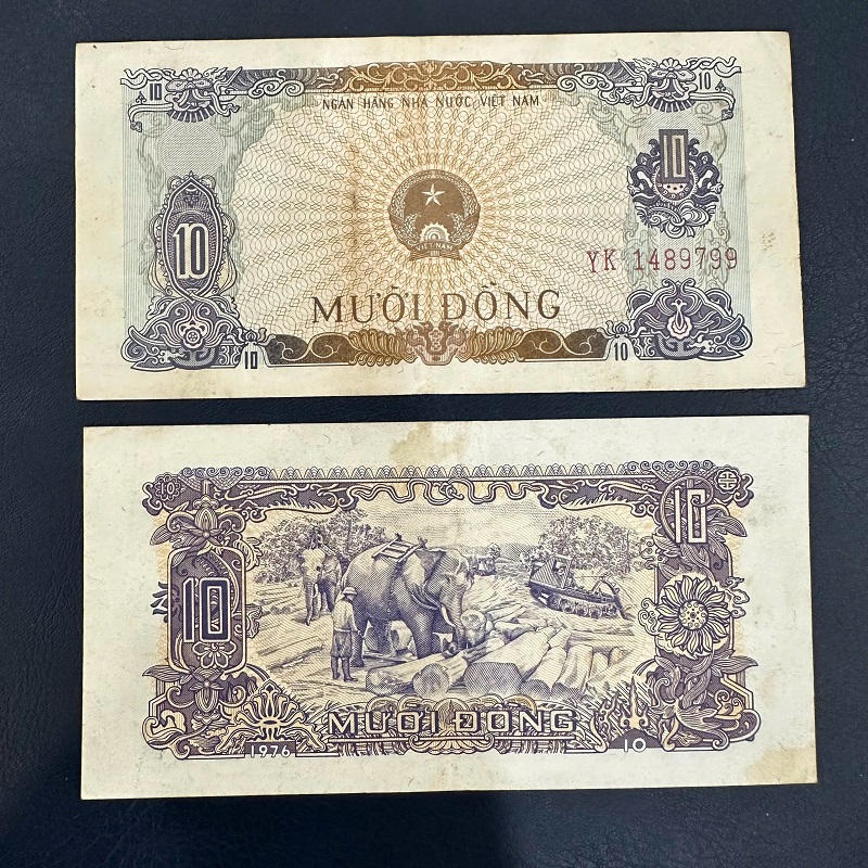 Tiền Xưa Việt Nam 10 Đồng 1976(chất lượng khoảng 80%)