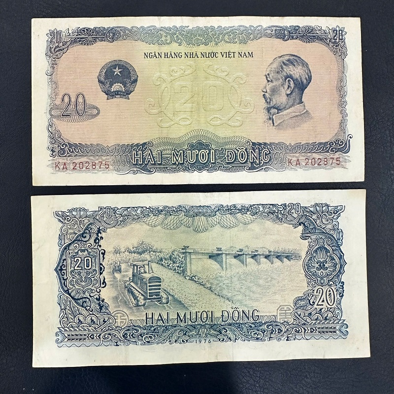 Tiền Xưa Việt Nam 20 Đồng 1976(chất lượng khoảng 80%)