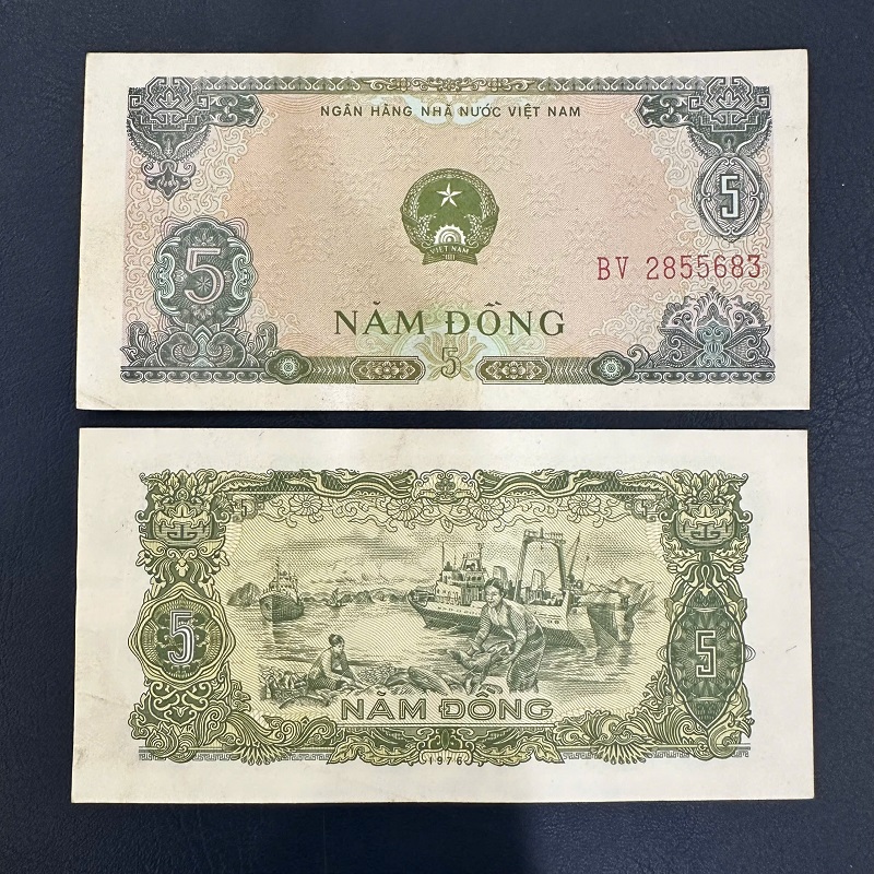 Tiền Xưa Việt Nam 5 Đồng 1976(chất lượng khoảng 90%)