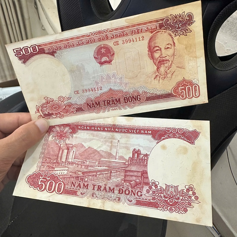 Tiền Xưa Việt Nam 500 Đồng 1985(chất lượng khoảng 80%)