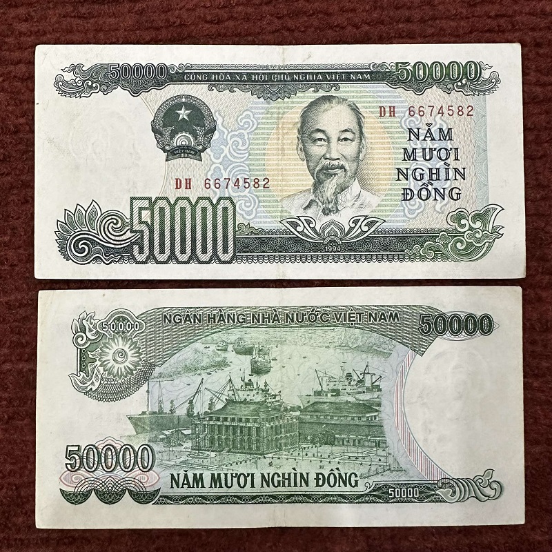 Tiền Xưa Việt Nam 50k Cotton 1994(chất lượng khoảng 80%)