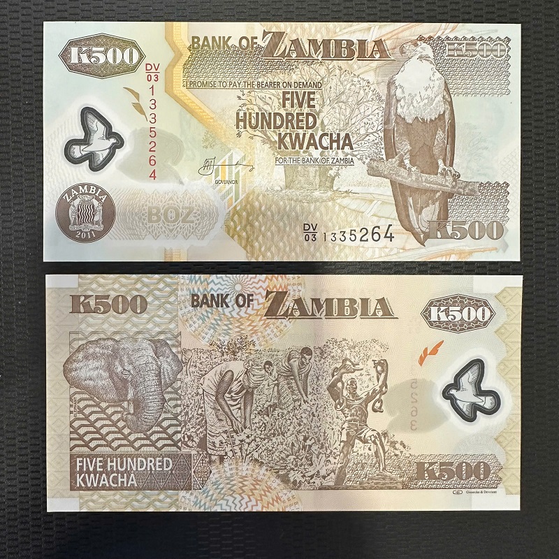 Tiền Zambia 500 Kwacha - polymer
