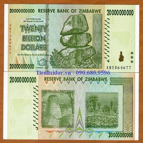 Tiền Zimbabwe 20 Tỷ Lì Xì Tết