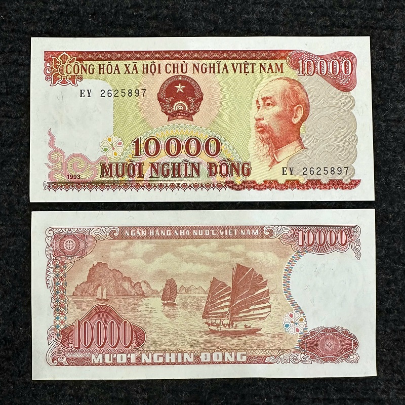 Tờ Tiền 10K Đỏ 1993 Mới Cứng 99%, Hoa Hậu Tiền Giấy Việt Nam