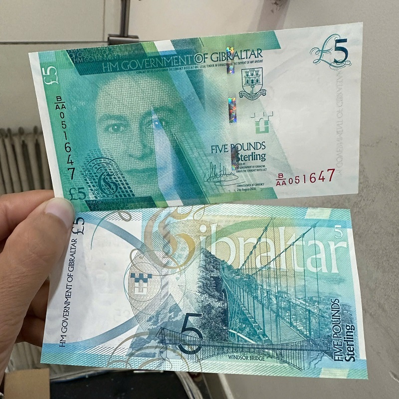 Tờ tiền 5 bảng Gibraltar - UNC