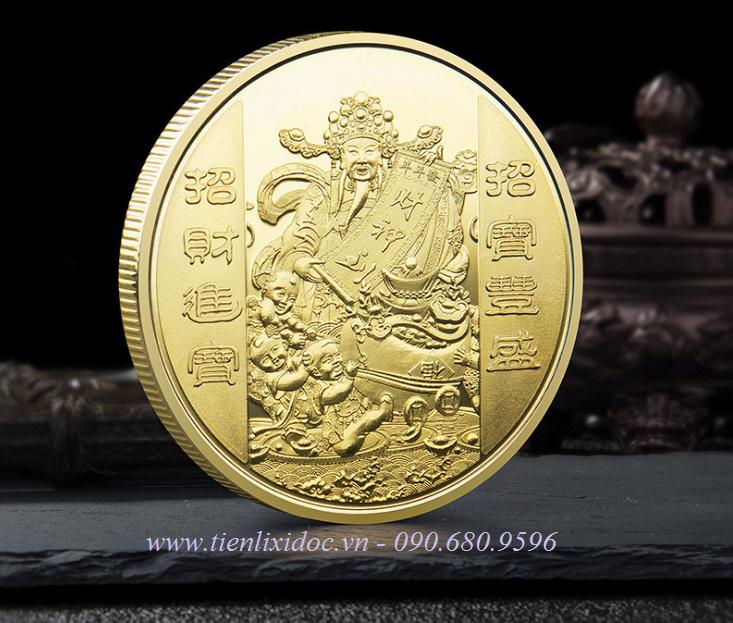 Đồng Tiền Xu Thần Tài Mạ Vàng