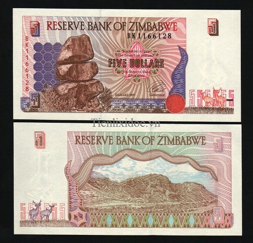 Zimbabwe 5 dollar 1997